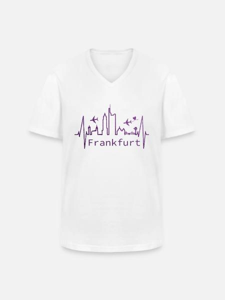 besser stadt Frankfurt - Männer-T-Shirt mit V-Ausschnitt - Weiß