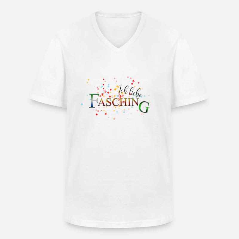 Fasching - Männer-T-Shirt mit V-Ausschnitt - Weiß