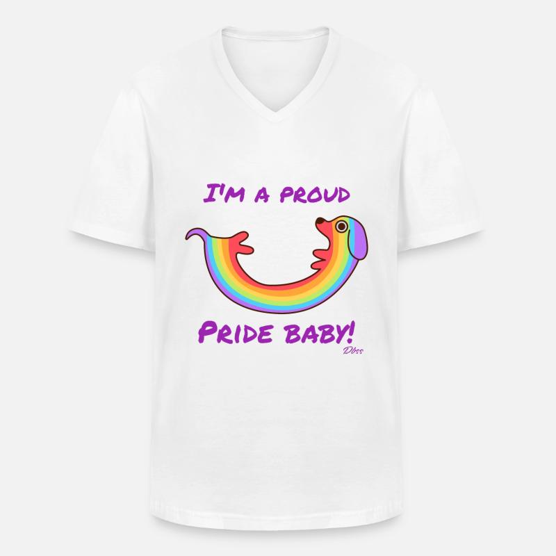 Stolzer Stolz männlich - Männer-T-Shirt mit V-Ausschnitt - Weiß