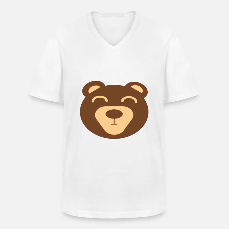 Bärenkopf Bär - Männer-T-Shirt mit V-Ausschnitt - Weiß