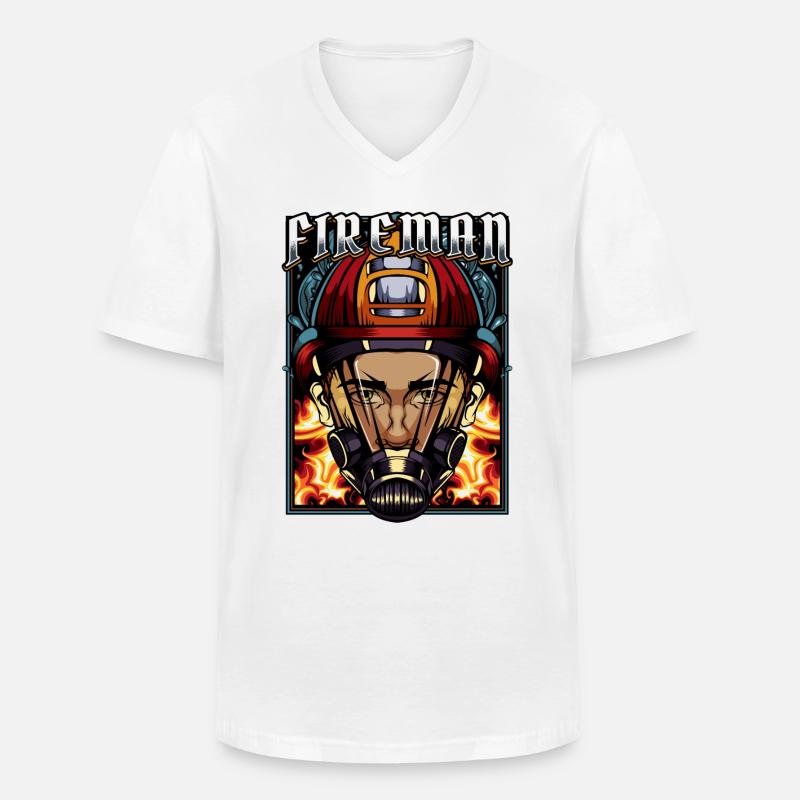 Feuerwehr Firefighter Atemschutz FFW Geschenkidee - Männer-T-Shirt mit V-Ausschnitt - Weiß