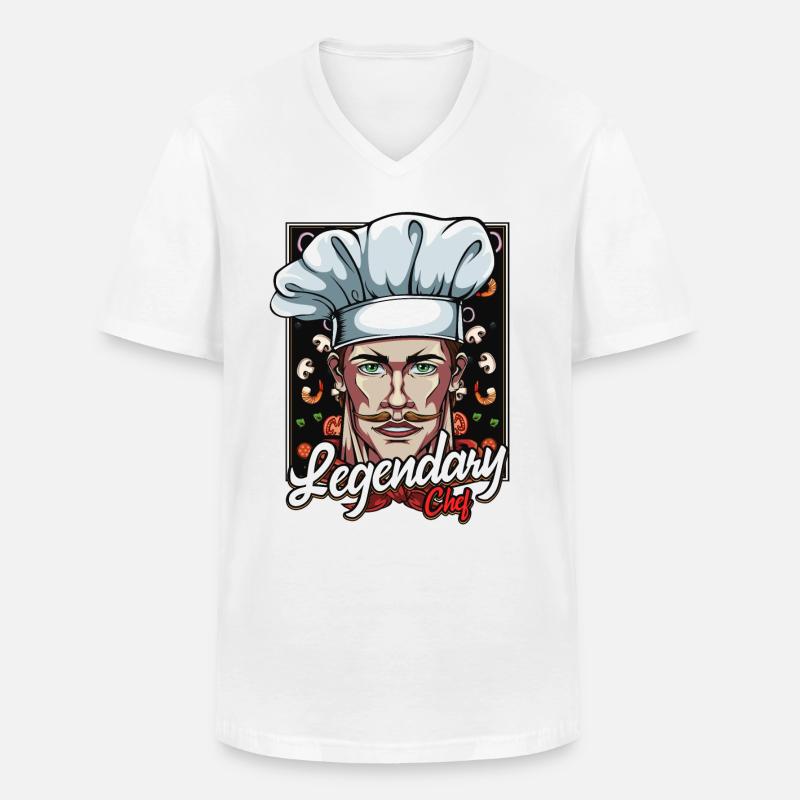 Chefkoch Küchenchef Kochkunst Kochen Geschenkidee - Männer-T-Shirt mit V-Ausschnitt - Weiß