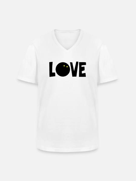 Squash Love Squashspieler Squasher Squashball - Männer-T-Shirt mit V-Ausschnitt - Weiß
