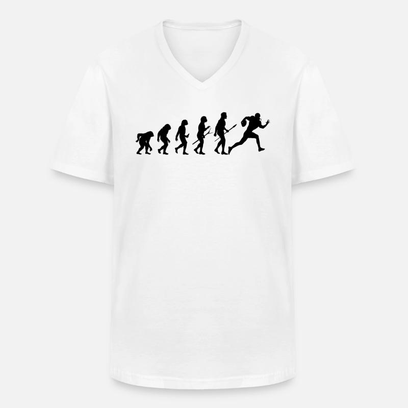 rugby evolution - Männer-T-Shirt mit V-Ausschnitt - Weiß