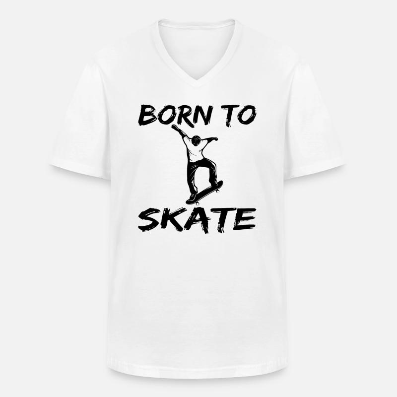 born to skate, skateboard - Männer-T-Shirt mit V-Ausschnitt - Weiß
