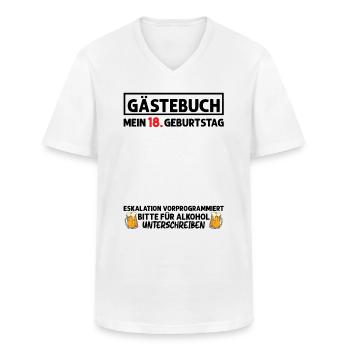 Gästebuch 18. Geburtstag Mann Frau 18 Jahre - Männer-T-Shirt mit V-Ausschnitt - Weiß - Vorne - AI Model Male 185 light (185cm)