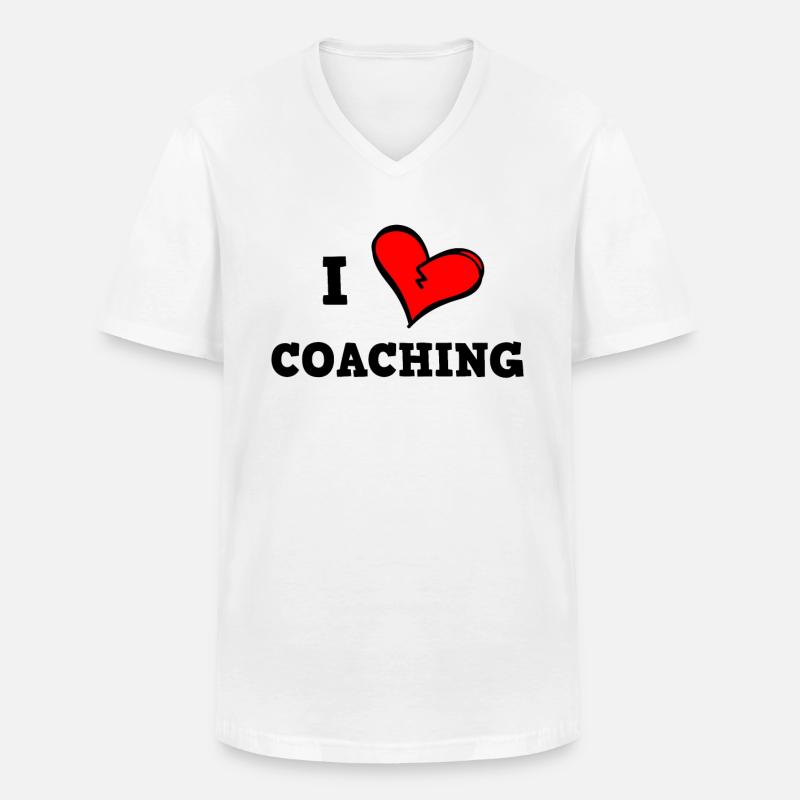 Ich liebe Coaching - Männer-T-Shirt mit V-Ausschnitt - Weiß
