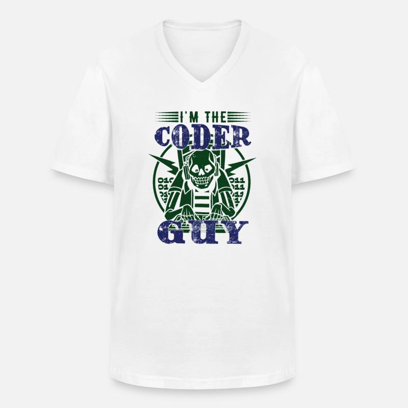 I'm The Coder Guy - Men's V-Neck T-Shirt - white