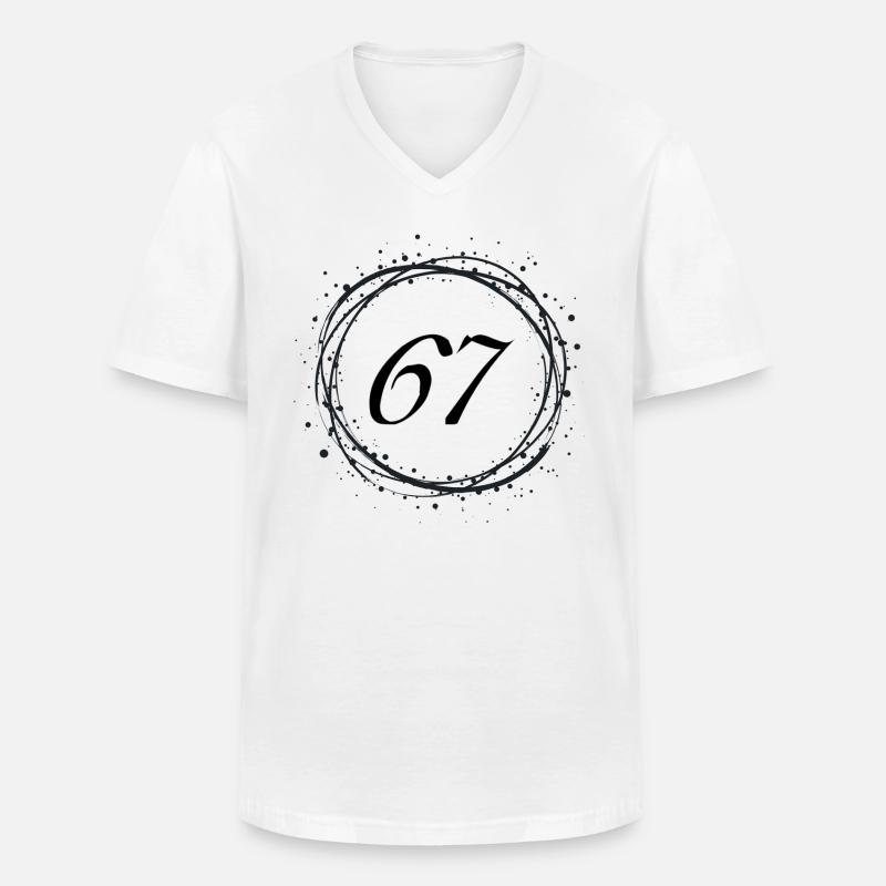 67 - Männer-T-Shirt mit V-Ausschnitt - Weiß