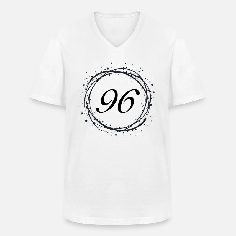 96 - Männer-T-Shirt mit V-Ausschnitt - Weiß