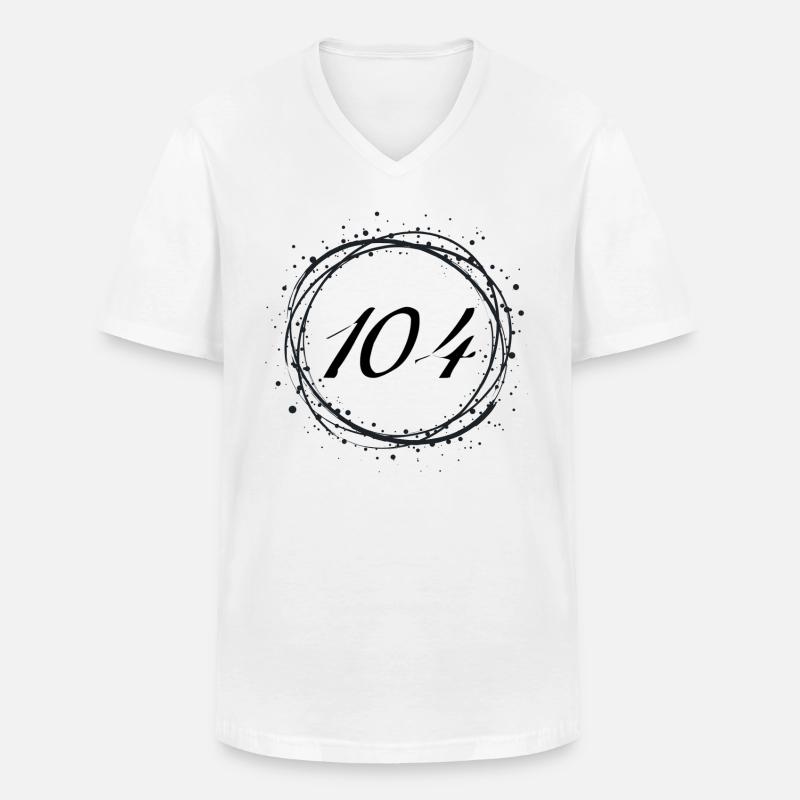 104 - Männer-T-Shirt mit V-Ausschnitt - Weiß