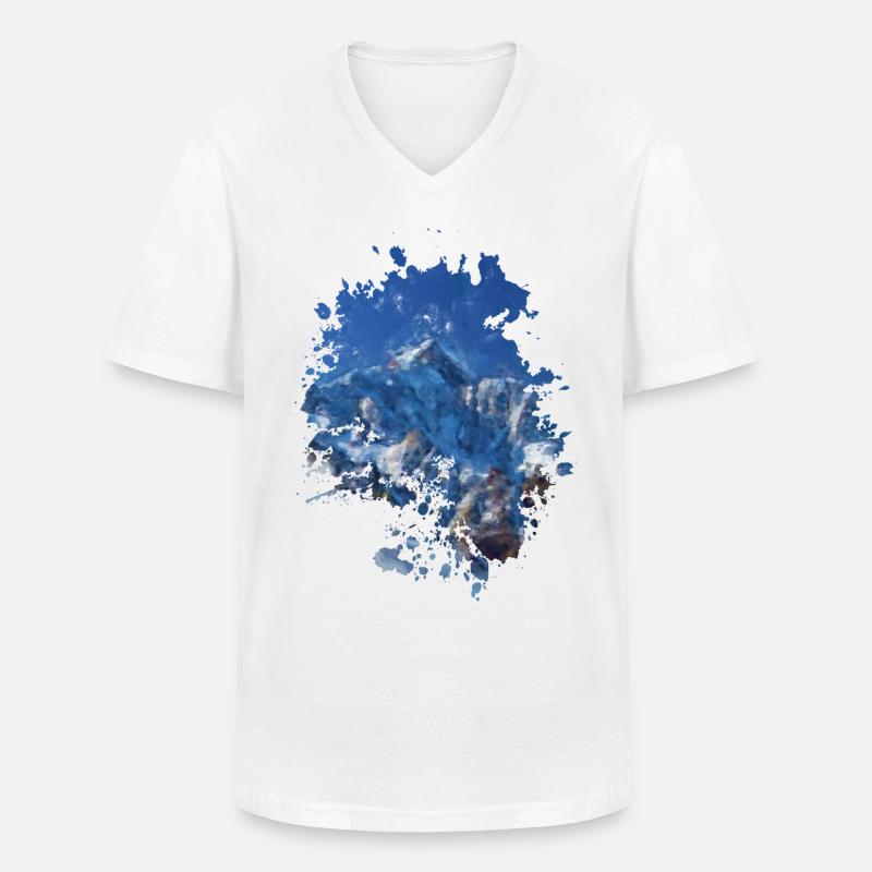Berg - Männer-T-Shirt mit V-Ausschnitt - Weiß