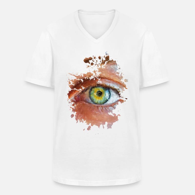 Auge - Männer-T-Shirt mit V-Ausschnitt - Weiß