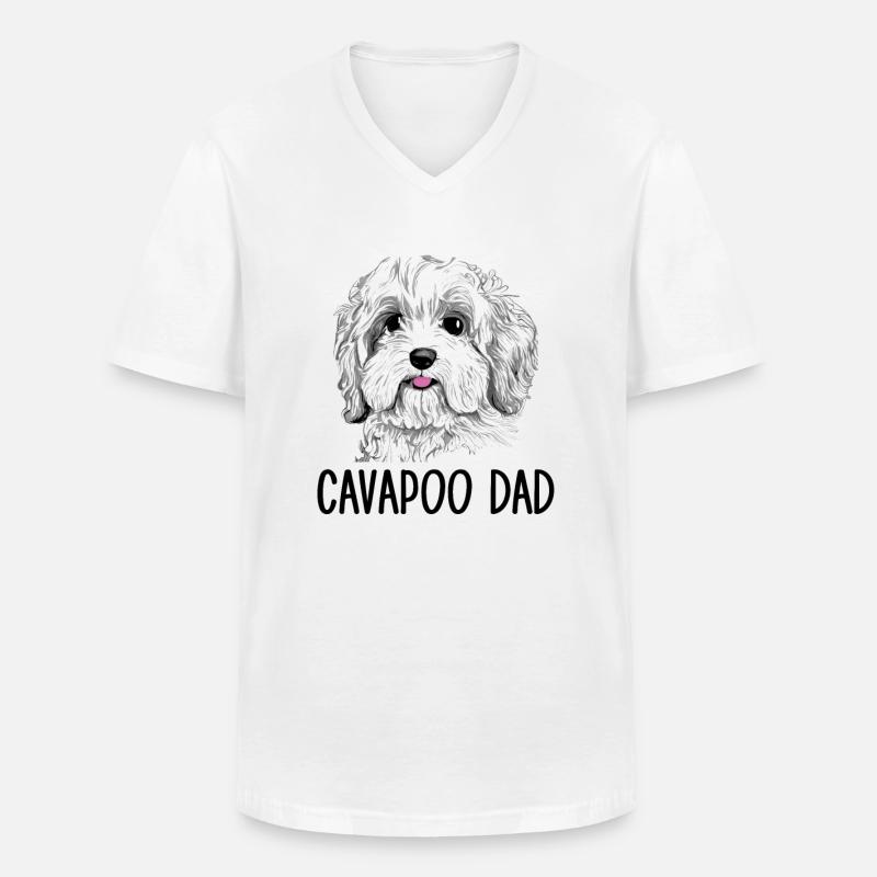Cavapoo Dad, Cavapoo - Men's V-Neck T-Shirt - white