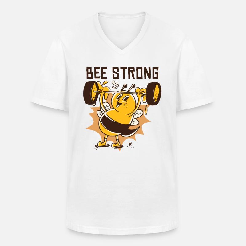 Bienen stark - Männer-T-Shirt mit V-Ausschnitt - Weiß