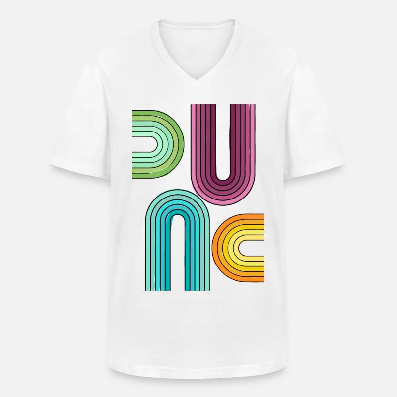 buntes Muster - Männer-T-Shirt mit V-Ausschnitt - Weiß