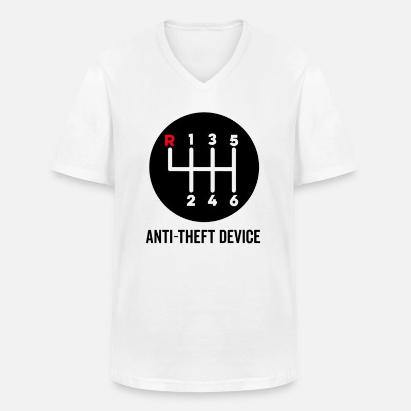 Diebstahlsicherung Schaltgetriebe Schaltgetriebe Schaltgetriebe - Männer-T-Shirt mit V-Ausschnitt - Weiß