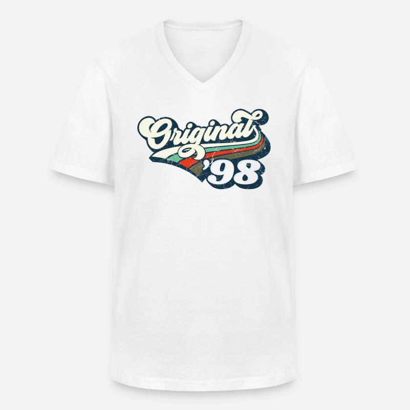 Original `98 - Männer-T-Shirt mit V-Ausschnitt - Weiß