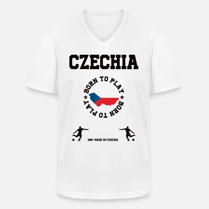 Tschechien - Männer-T-Shirt mit V-Ausschnitt - Weiß