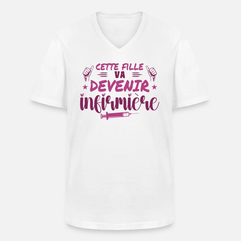 Dieses Mädchen wird Krankenschwester - Männer-T-Shirt mit V-Ausschnitt - Weiß