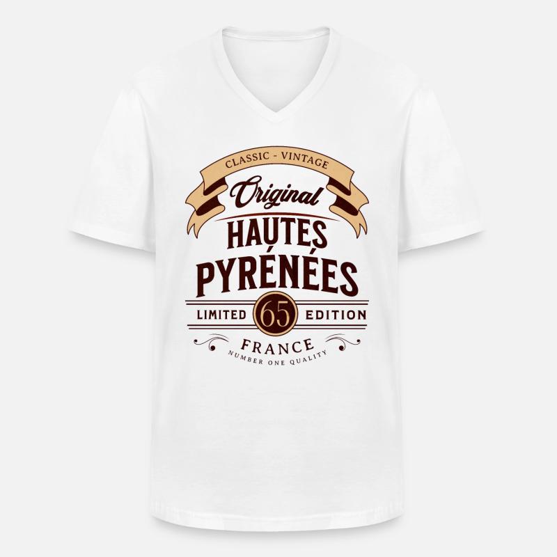 Departamento Hautes-Pyrénées Frankreich - Männer-T-Shirt mit V-Ausschnitt - Weiß