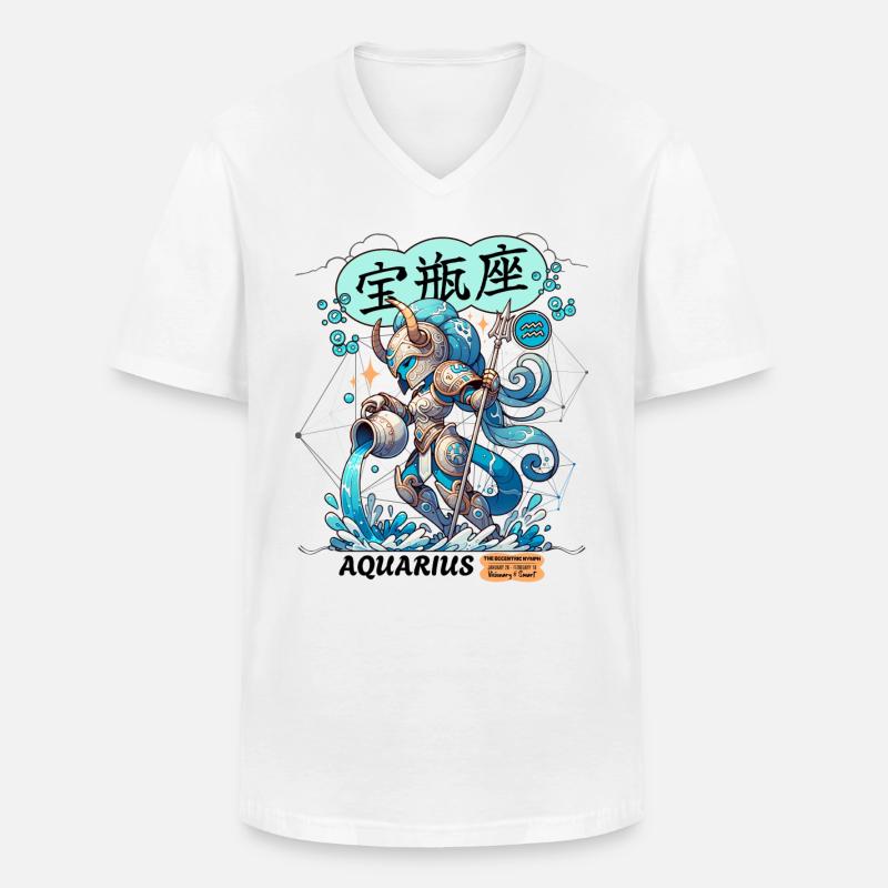 Wassermann Astrologisches Sternzeichen - Männer-T-Shirt mit V-Ausschnitt - Weiß