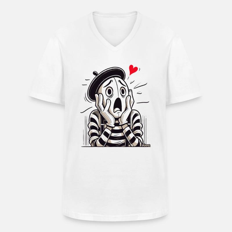 Dramatischer Pantomime – Liebe oder Verzweiflung? - Männer-T-Shirt mit V-Ausschnitt - Weiß