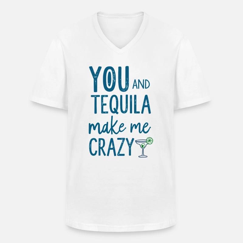 Tequila Party Spruch Zitat - Männer-T-Shirt mit V-Ausschnitt - Weiß