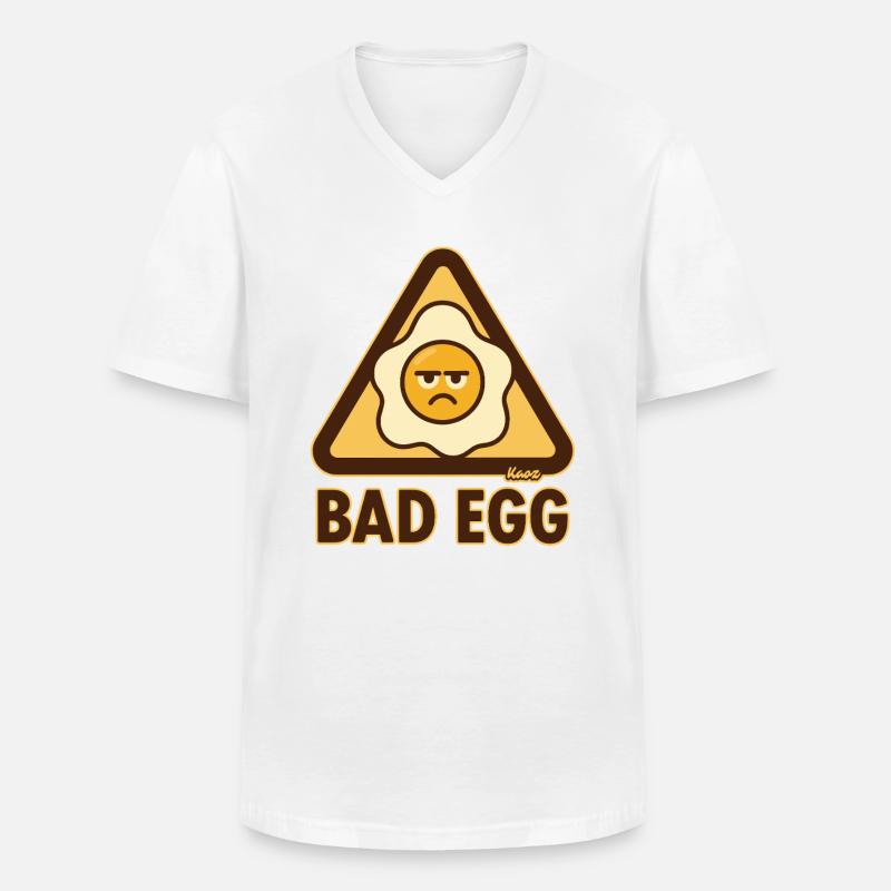 Schlechtes Ei mit mieser Laune - Männer-T-Shirt mit V-Ausschnitt - Weiß