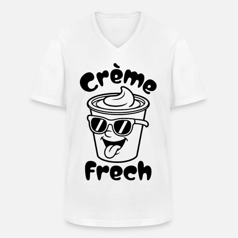 Crème Frech - Männer-T-Shirt mit V-Ausschnitt - Weiß