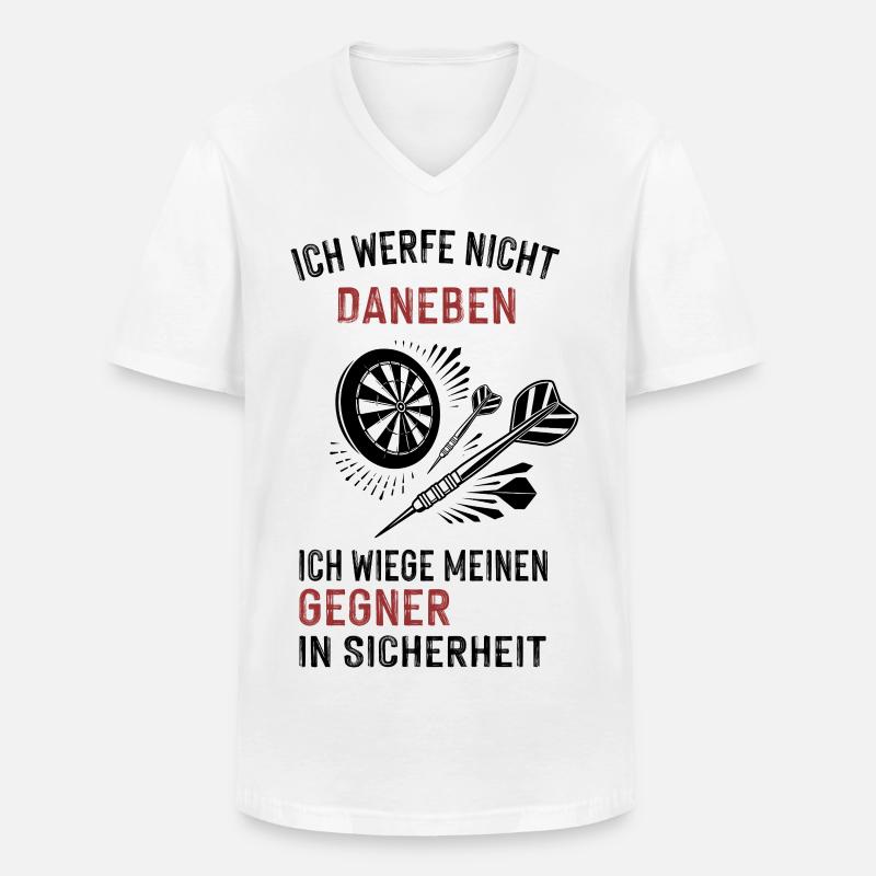 ich werfe nicht daneben... - Männer-T-Shirt mit V-Ausschnitt - Weiß