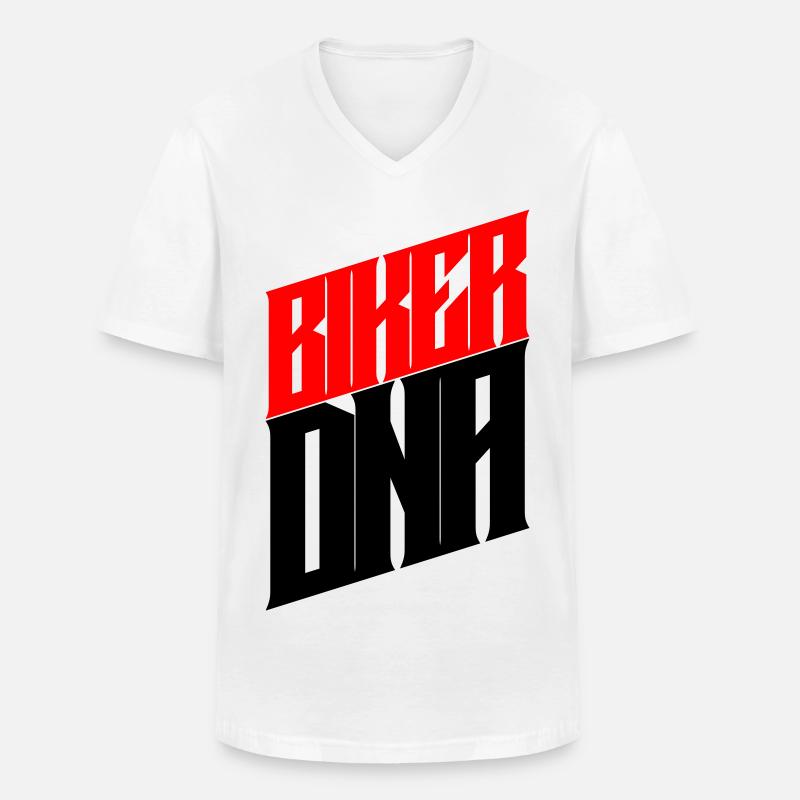 BIKER DNA - Männer-T-Shirt mit V-Ausschnitt - Weiß