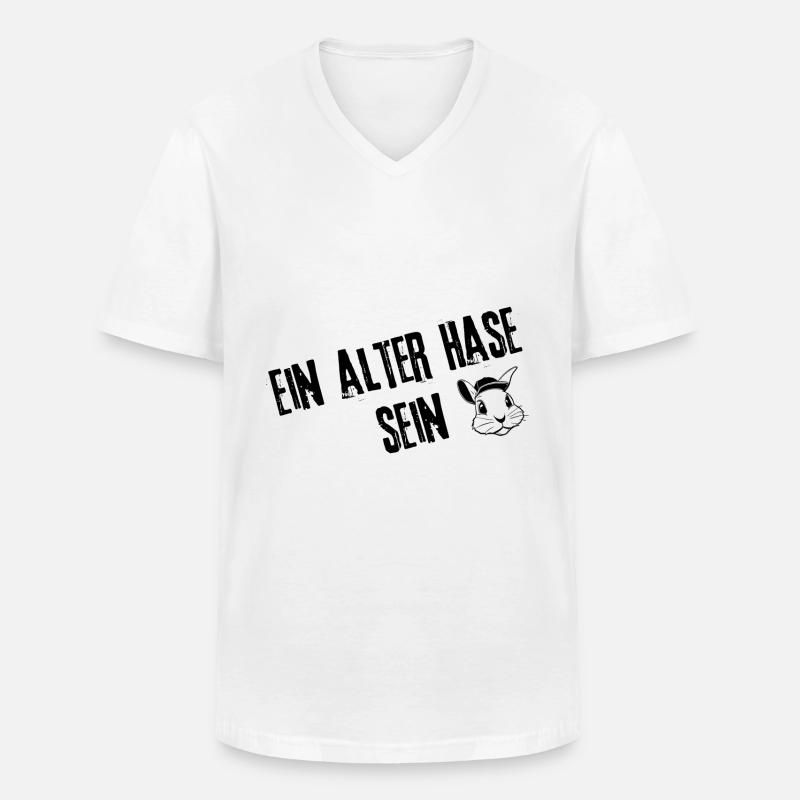 Alter Hase Designs | Redewendung - Männer-T-Shirt mit V-Ausschnitt - Weiß