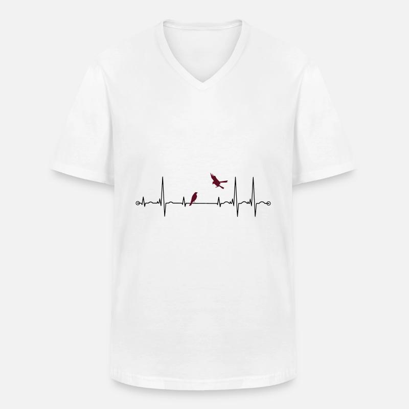 Puls mit Raben - Männer-T-Shirt mit V-Ausschnitt - Weiß