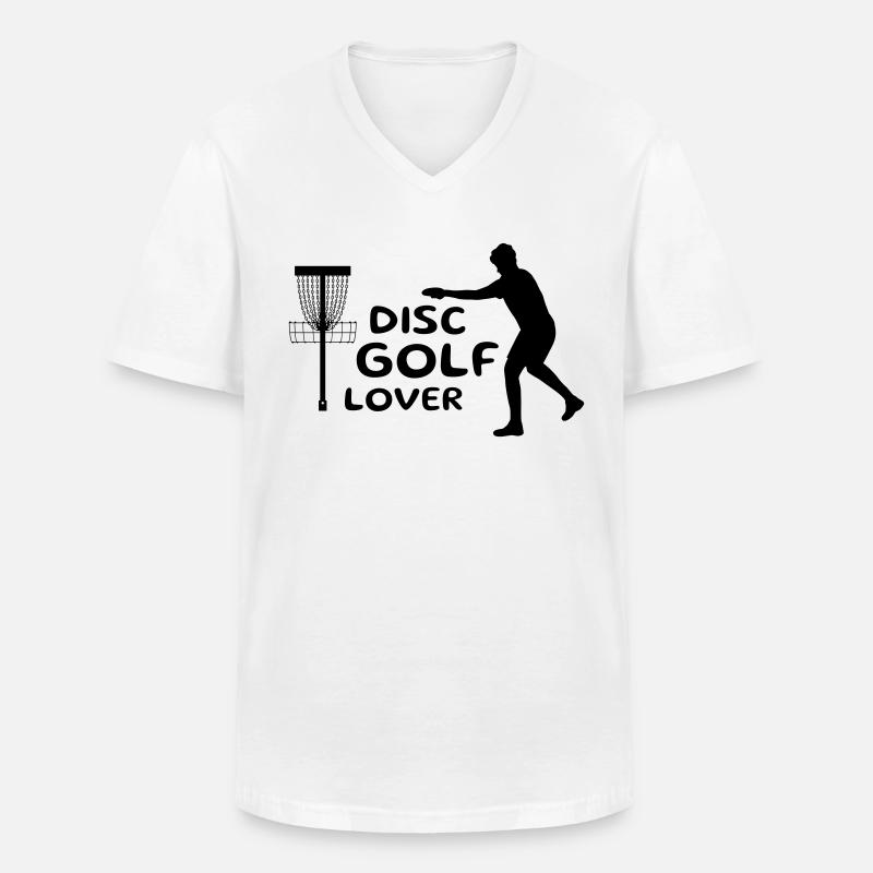 Disc Golf Lover Design Geschenk - Männer-T-Shirt mit V-Ausschnitt - Weiß
