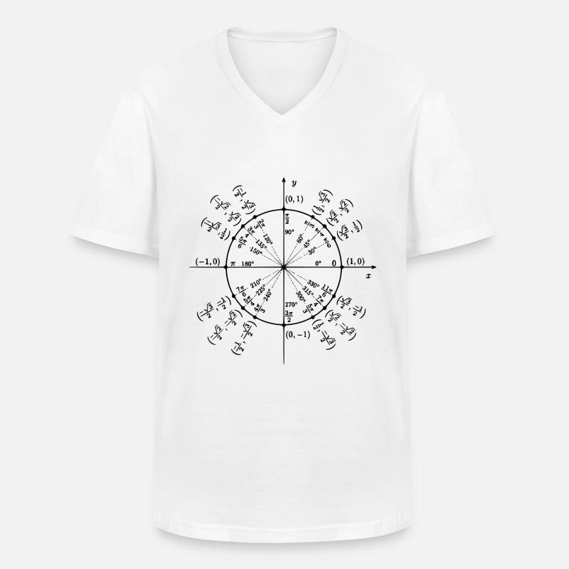Einheitskreis (Math Art) - Männer-T-Shirt mit V-Ausschnitt - Weiß