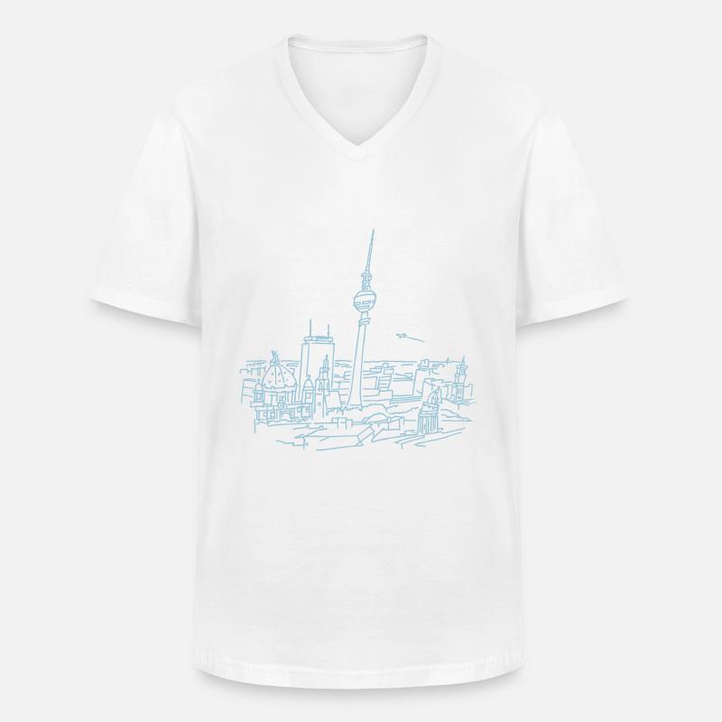 Berlin Panorama - Männer-T-Shirt mit V-Ausschnitt - Weiß