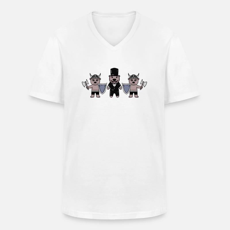 Bräutigam Security Wikinger - Männer-T-Shirt mit V-Ausschnitt - Weiß