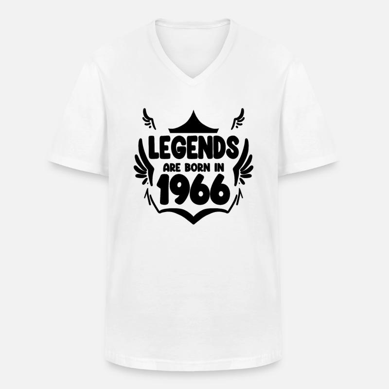 1966 - Nato 1966 - Maglietta da uomo classica con scollo a V - bianco