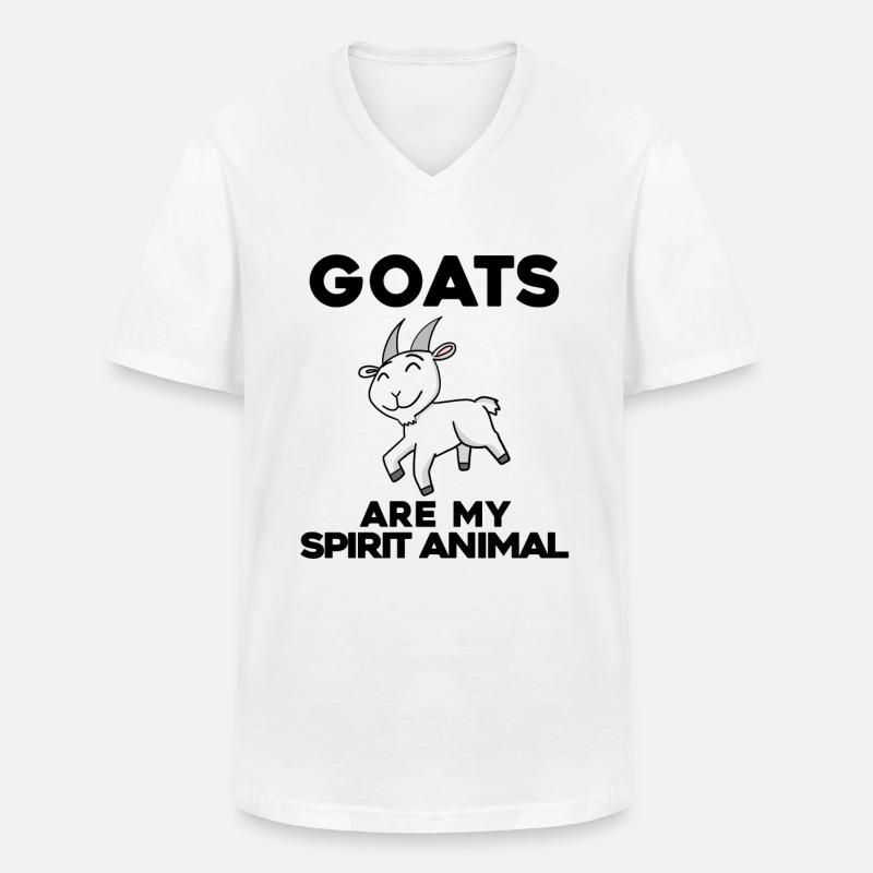 Ziege Ziegenbock Bock - Männer-T-Shirt mit V-Ausschnitt - Weiß