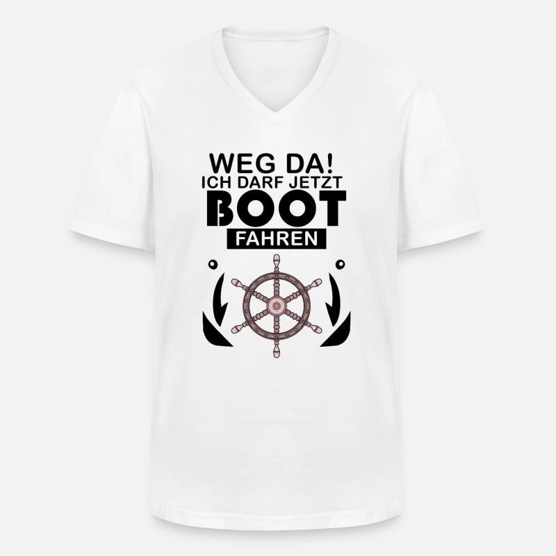 Bootsführerschein Motorboot Geschenk - Männer-T-Shirt mit V-Ausschnitt - Weiß