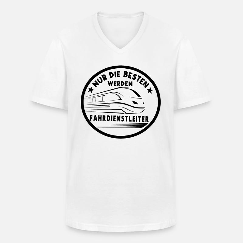 Fahrdienstleiter und Eisenbahner Sprüche - Männer-T-Shirt mit V-Ausschnitt - Weiß