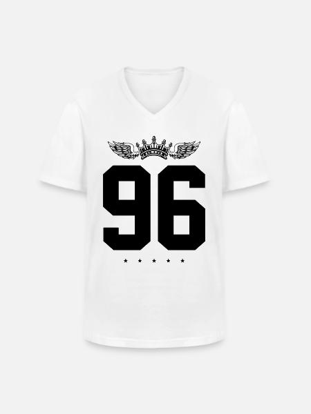 96 Number crown - Men's V-Neck T-Shirt - white