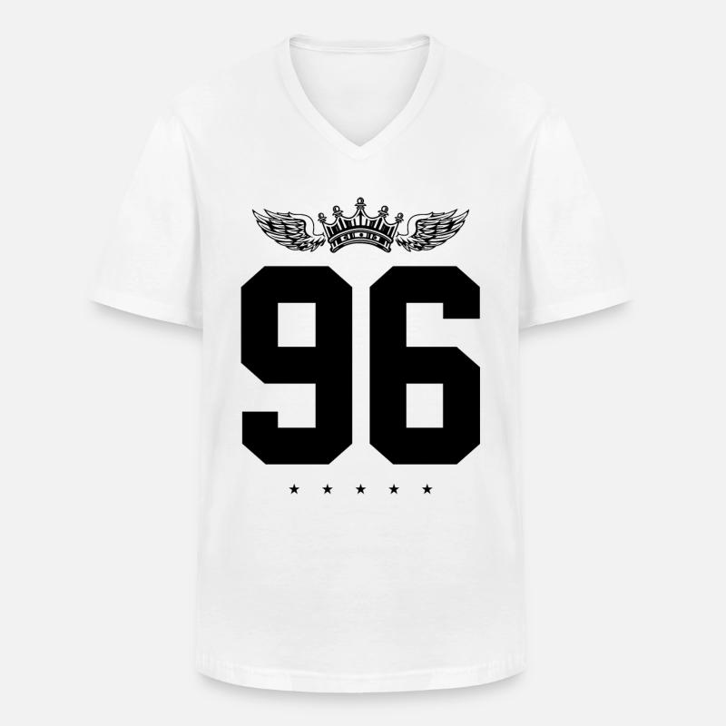 96 Zahl Krone - Männer-T-Shirt mit V-Ausschnitt - Weiß