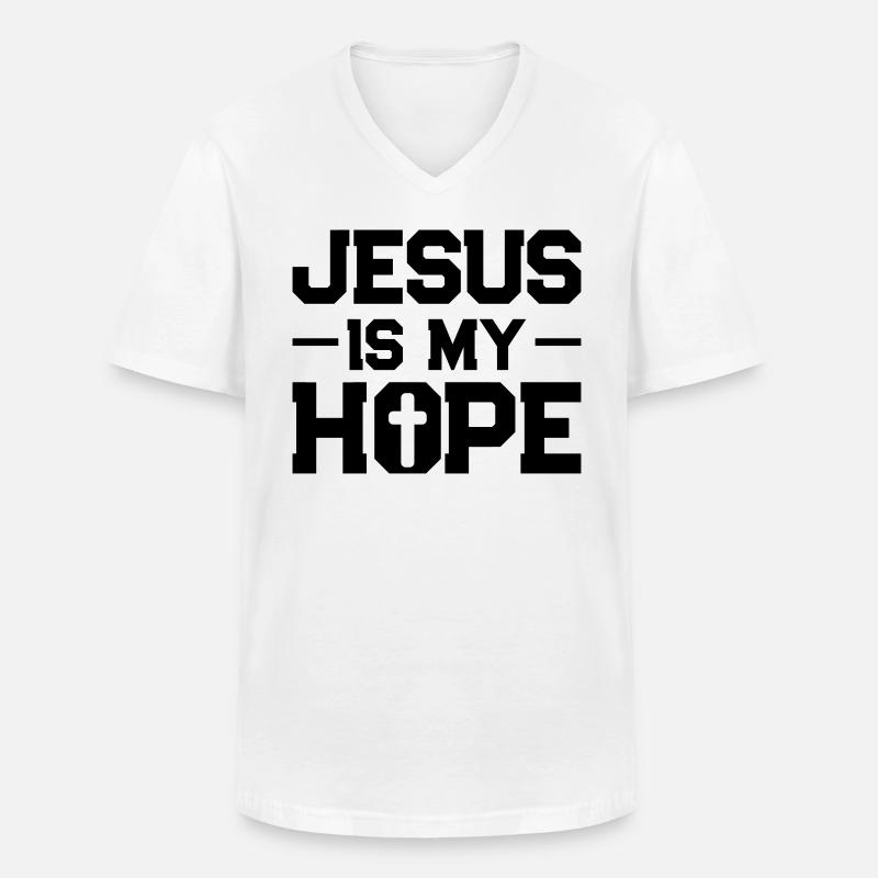 jesus hoffnung - Männer-T-Shirt mit V-Ausschnitt - Weiß