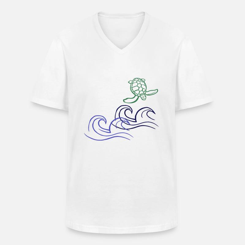 Schildkröte - Männer-T-Shirt mit V-Ausschnitt - Weiß