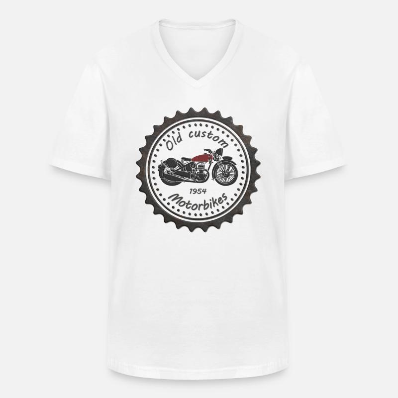 vaneemo® / Old custom Motorbikes - Männer-T-Shirt mit V-Ausschnitt - Weiß
