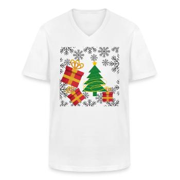 It's Christmas - Men's V-Neck T-Shirt - white - Front - AI Model Male 185 light (185cm)