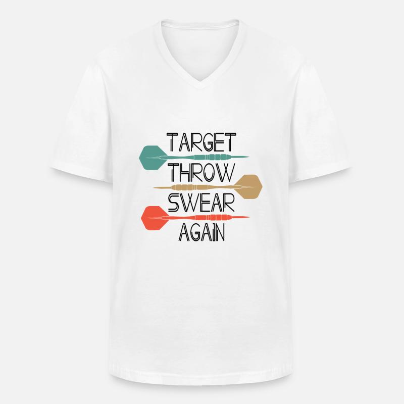 Aim throw swear again - Männer-T-Shirt mit V-Ausschnitt - Weiß