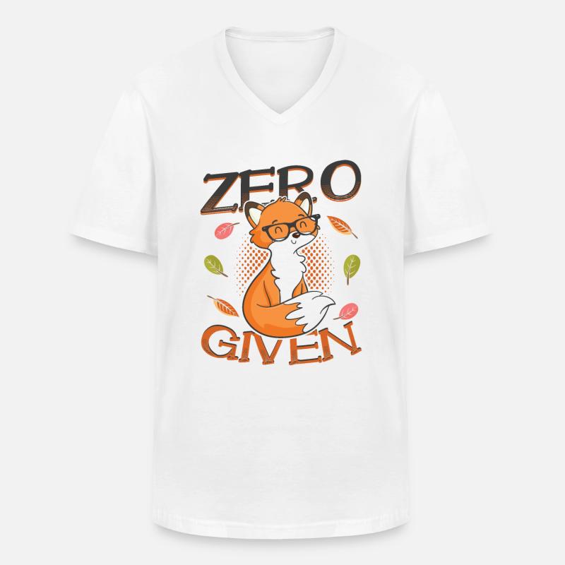 Hipster Fox Zero Fox Given - Men's V-Neck T-Shirt - white
